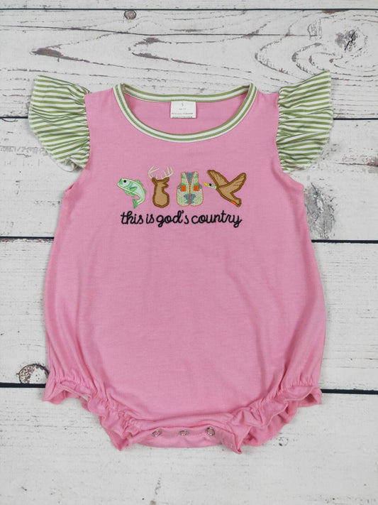 Baby Girl "This is God's Country" Bubble Onesie ❤️