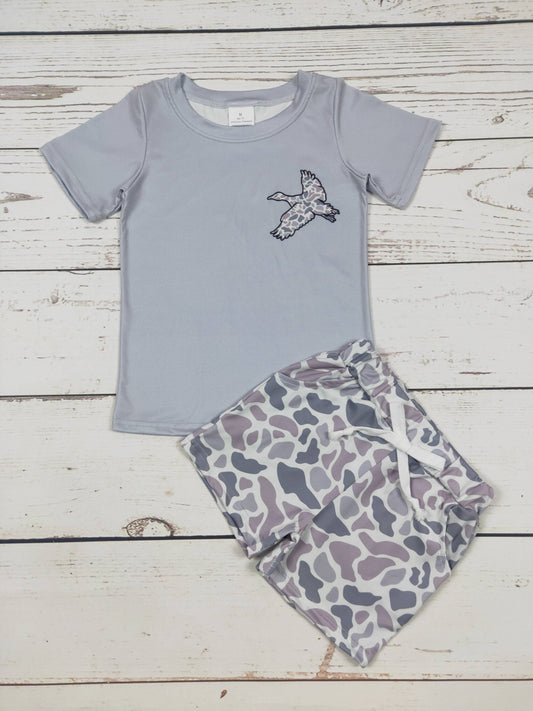 Boys Duck Camouflage Shorts Set 🦆🤎